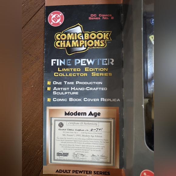 NIB VTG 1997 DC Comic Book Champions Batman Mr. Freeze Fine Pewter Original - Picture 3 of 6